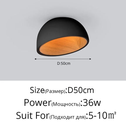 Lustre LED bois moderne grain naturel pour balcon et couloir — LZ4X9P2
