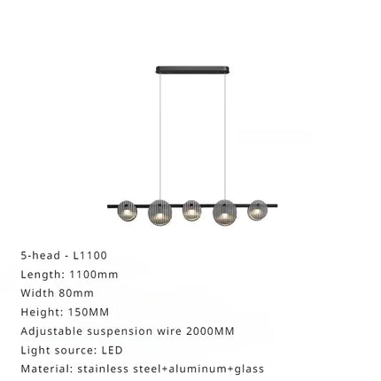 lustre sandyha moderne minimaliste abat-jour verre led suspendu