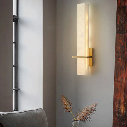 Applique murale cuboïde en marbre et cuivre pour ambiance lumineuse — LZ4X9T2