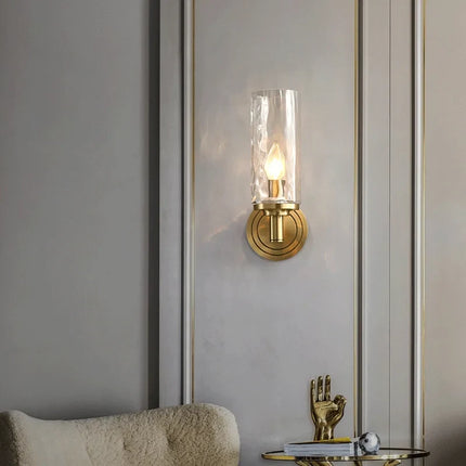 Applique murale rétro en cuivre à design ondulé pour intérieur — LZ4X7Q