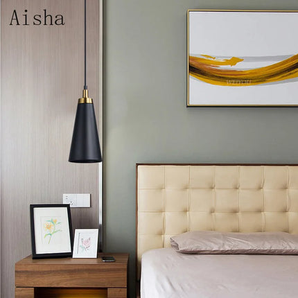 Suspension noire minimaliste à tête unique pour intérieur — LZ4X9Q