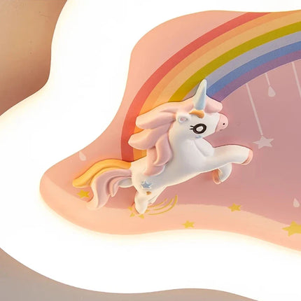 Lustre nuage avec arc-en-ciel et cheval pour chambre d’enfant — LZ4P9XQ