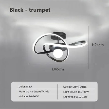 lustre moderne à leds pour plafond décor intérieur