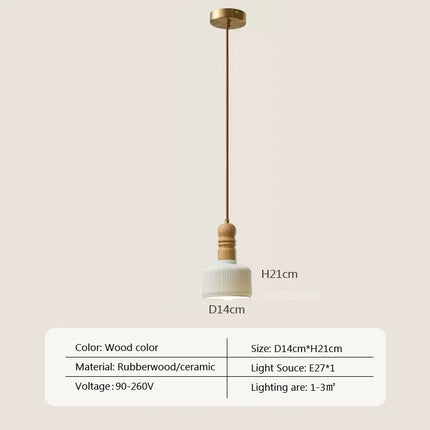 Lustre suspension nordique en bois massif pour intérieur — LZ4X9P