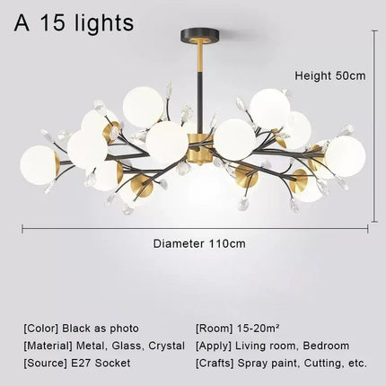 Lustre LED en cristal style nordique pour décoration intérieure — LZ4X9T