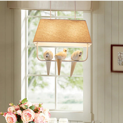 Lustre suspension japonais minimaliste avec motif oiseau — LZ4X9T