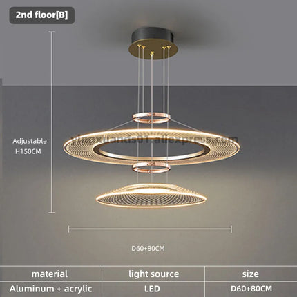 Suspension double LED pour éclairage hôtel et restaurant — LZ4Q9T1