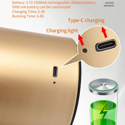 Lampe de table champignon LED rechargeable à interrupteur tactile pour chambre et salle à manger — LZ4D9Q7