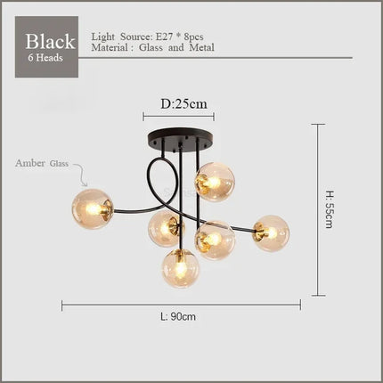 Lustre en verre pour éclairage intérieur élégant — LZ4G7T9