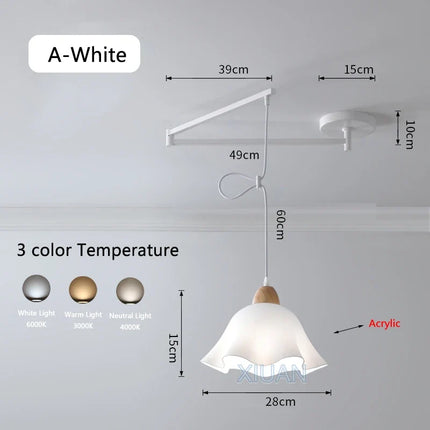 Suspension LED nordique en bois massif pour restaurant — LZ4X9T