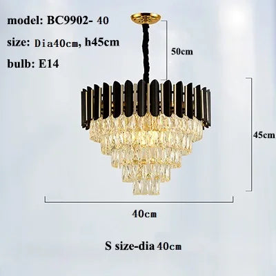 Lustre LED moderne de luxe en cristal, forme ronde ou allongée — LZ4P7X