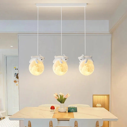Suspension veilleuse 3D lune et lapin blanc pour enfant — LZ4N7Q