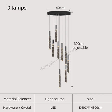 Lustre moderne en cristal pour éclairage intérieur élégant — LZ4X9Q2