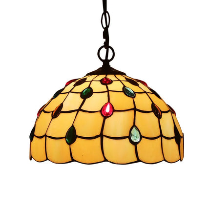 Lustre suspension style industriel en verre teinté rétro Tiffany — LZ4X9P
