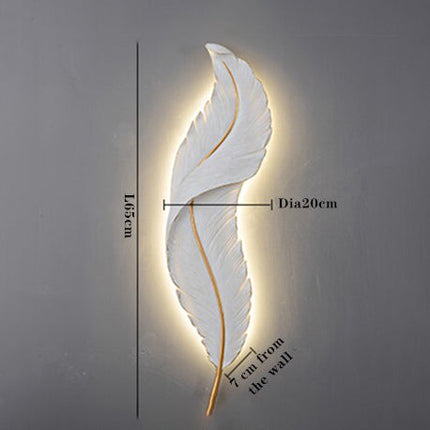 Applique murale LED design plume blanche Kauai — LZ7XQ2