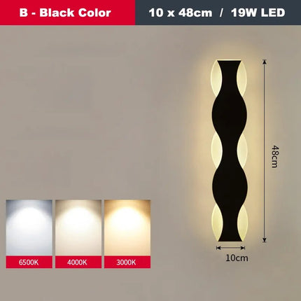 Applique murale LED design vague pour couloir intérieur — LZ4XJ9