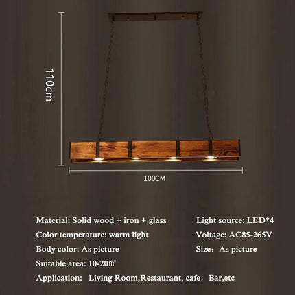 Suspension vintage style grenier américain en bois pour salle à manger et magasin — LZ4X9J