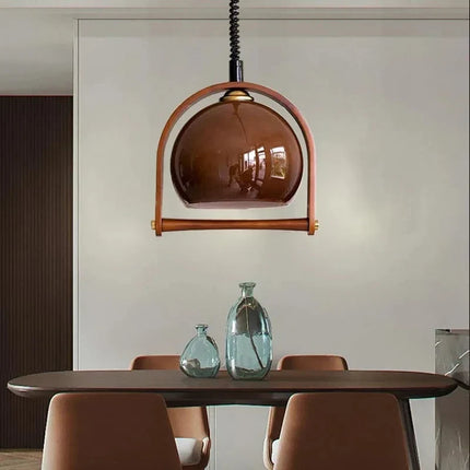 Suspension moderne en verre et bois à hauteur réglable pour intérieur — LZ7D9X