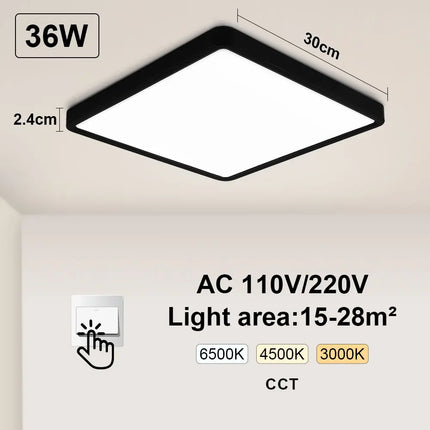 Plafonnier LED carré connecté avec commande vocale Alexa et Google — LZ4X9P