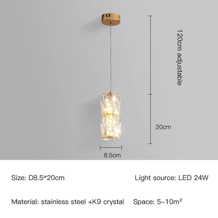 Suspension nordique en acier inoxydable avec cristal décoratif — LZ4X9P