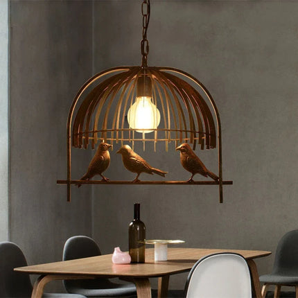 Lustre cage à oiseaux en fer forgé pour café et bar — LZ4QJ7M9