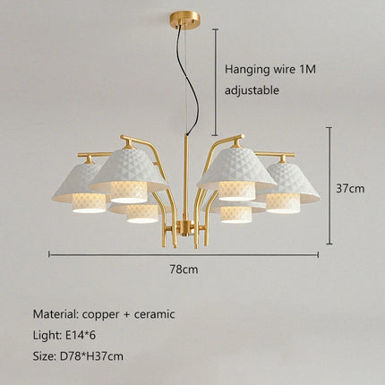 Lustre contemporain en céramique dorée pour intérieur — LZ4X9J