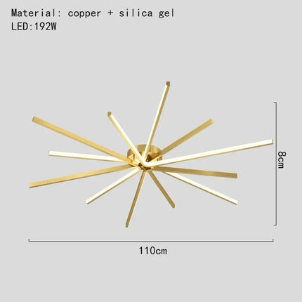 Plafonnier LED en cuivre au design artistique moderne — LZ4X9T2