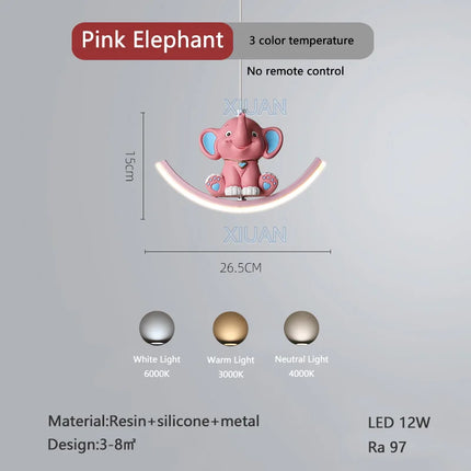 Suspension enfant avec motifs licorne, éléphant et ours créatifs — LZ4X9T
