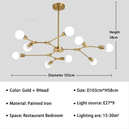 Lustre suspension moderne en forme d'arbre pour intérieur — LZ4Q9T1
