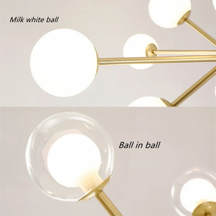 Lustre suspension en verre design haricot magique nordique — LZ4XJ9