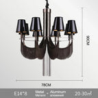 Noir 8 lampes / Lumière froide