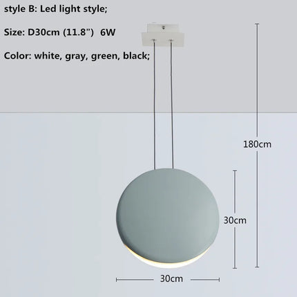 Suspension LED ronde en résine style nordique pour salle à manger — LZ4X9P