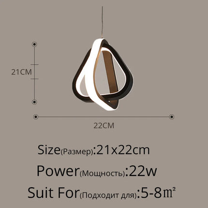 suspension led moderne pour éclairage intérieur design élégant