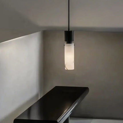 Lustre suspension en marbre naturel avec cordon ajustable — LZ4D7Q2