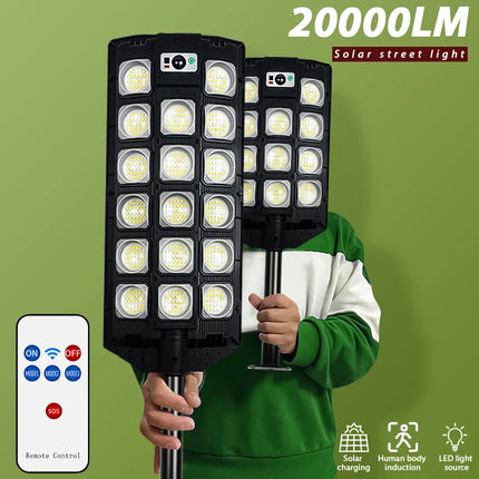 Lampadaire solaire étanche 600000 lumens avec détecteur de mouvement — LZ4G7Q2