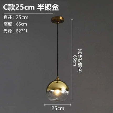 Lustre suspension nordique en verre fumé simple et luxueux — LZ4X9T2