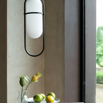 Lustre suspension industriel moderne en verre et métal — LZ4X9T2