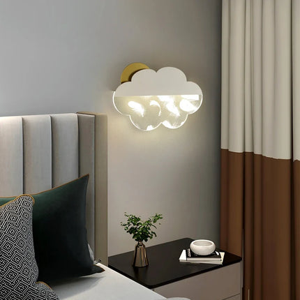 Applique murale nuages en plumes pour décoration enfantine — LZ4X9B2