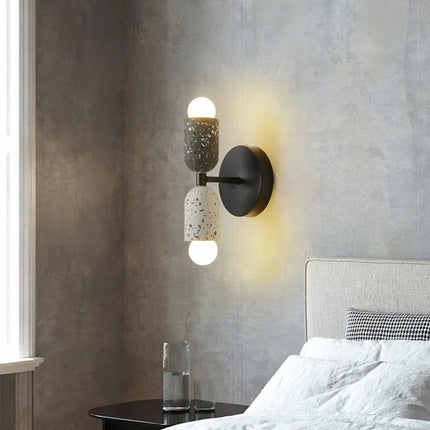Applique murale japonaise à double tête LED en ciment — LZ4X9P2