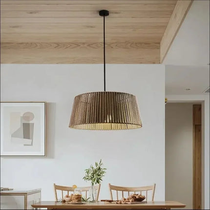 Lustre suspension en métal avec corde tissée style nordique — LZ4P9XQ