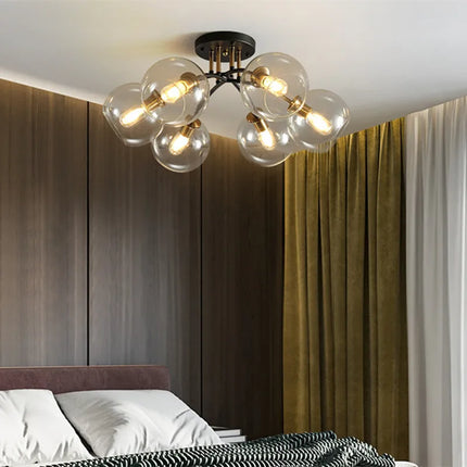 Plafonnier industriel en verre fumé pour décoration moderne — LZ4X9T