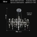 Argent-D63cm / Couleur argent / Lumière blanche