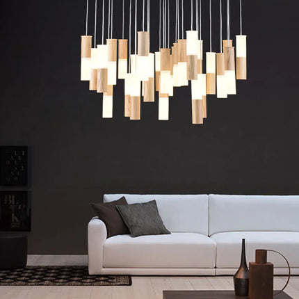 Lustre moderne en bois pour éclairage intérieur design — LZ7QX2