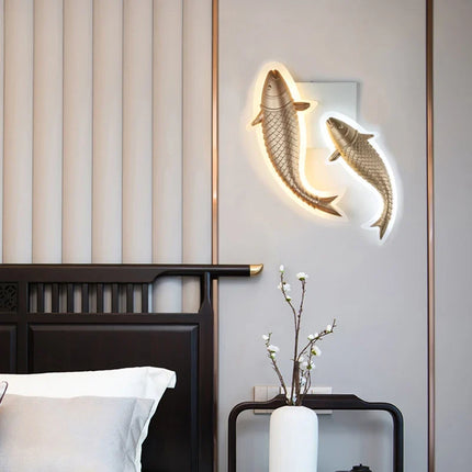 Applique murale LED moderne en acrylique forme poisson décorative — LZ4X9M