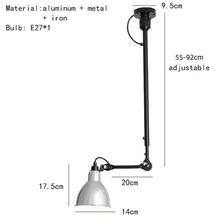 Lustre rétro américain avec abat-jour orientable pour lecture — LZ4XJ9