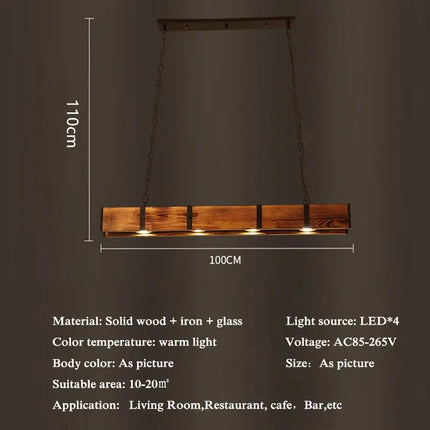 Suspension vintage style grenier américain en bois pour salle à manger et magasin — LZ4X9J