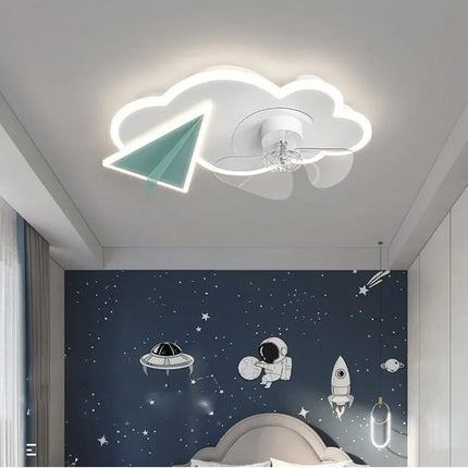 Plafonnier ventilateur avion avec lumière et télécommande pour enfants — LZ4X9T