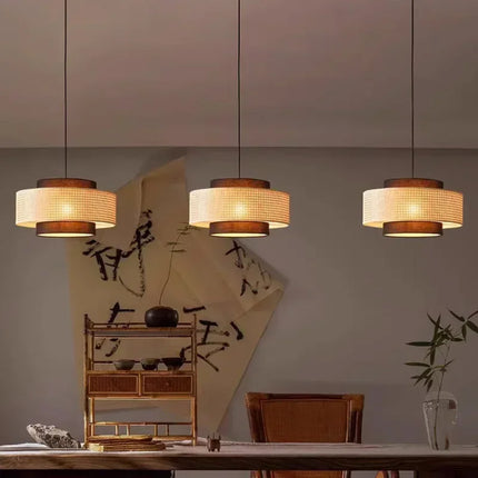 Lustre suspension en rotin tissé pour décoration intérieure — LZ7XQ2
