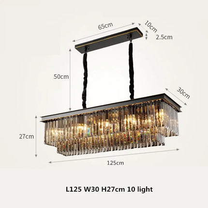 Lustre suspension en métal avec chaîne et cristal décoratif — LZ4X9P