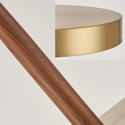 Lustre nordique réglable en bois et métal doré pour intérieur — LZ4X9T